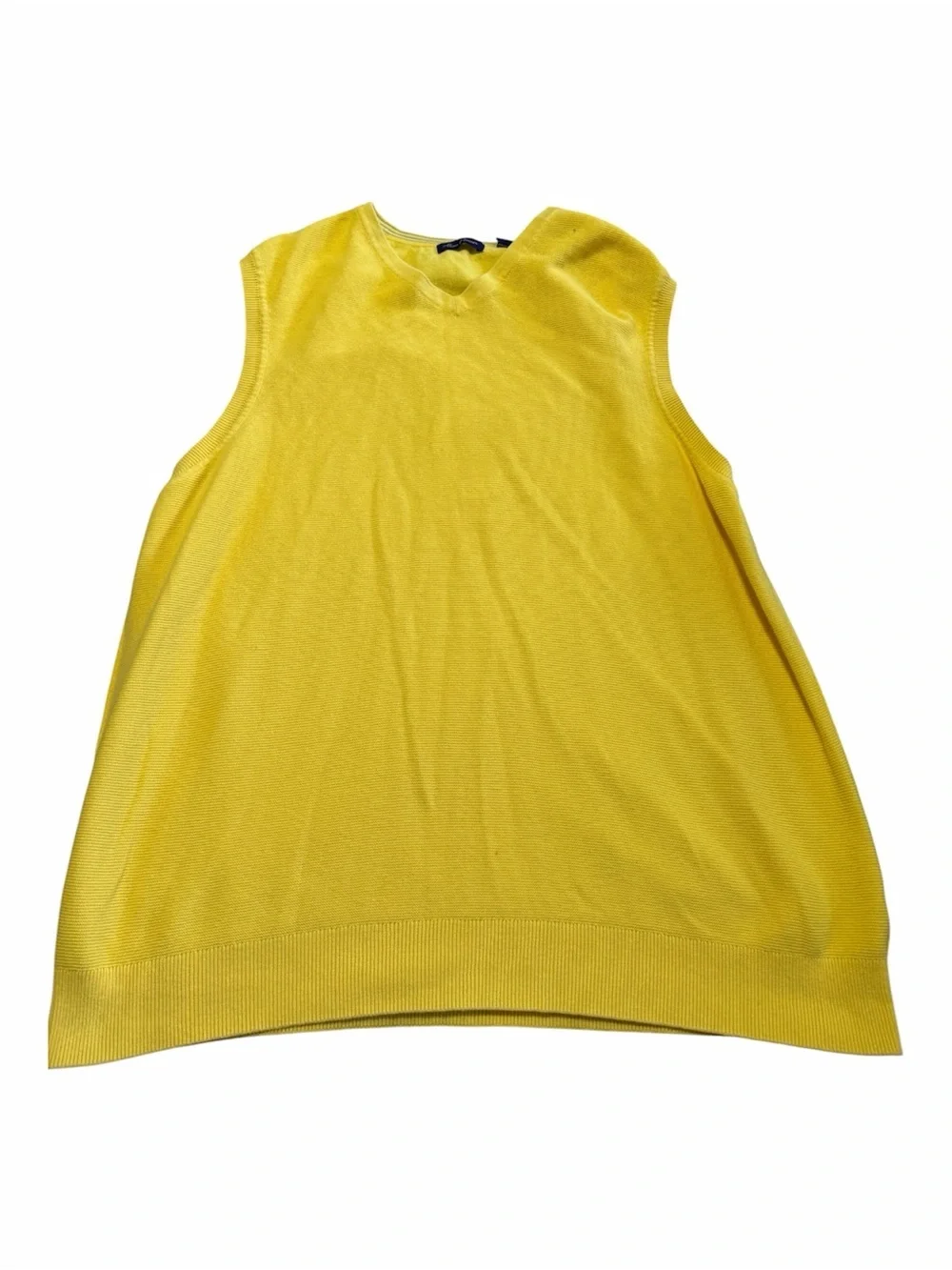 Butter Yellow Knit Sweater Vest Big And Tall Size XXL Vibrant Summer Bold Retro